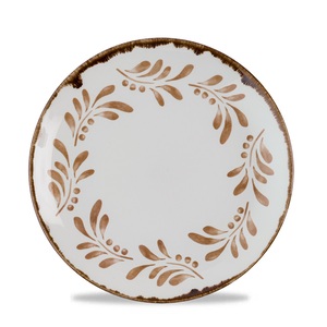 Dudson Harvest Mediterranean Vitrified Porcelain Terracotta Round Coupe Plate 21.7cm