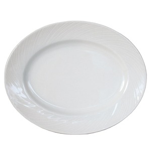 Steelite Spyro Vitrified Porcelain White Oval Plate 20.25cm