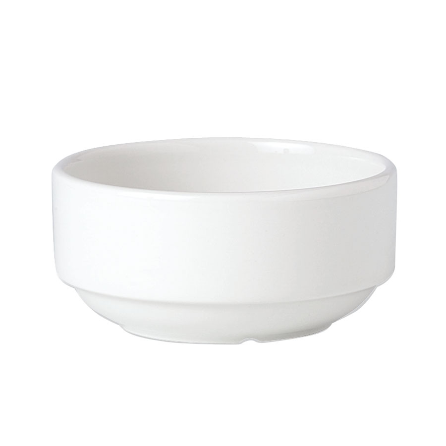 Steelite Simplicity Vitrified Porcelain White Round Soup Cup Stackable 28.5cl