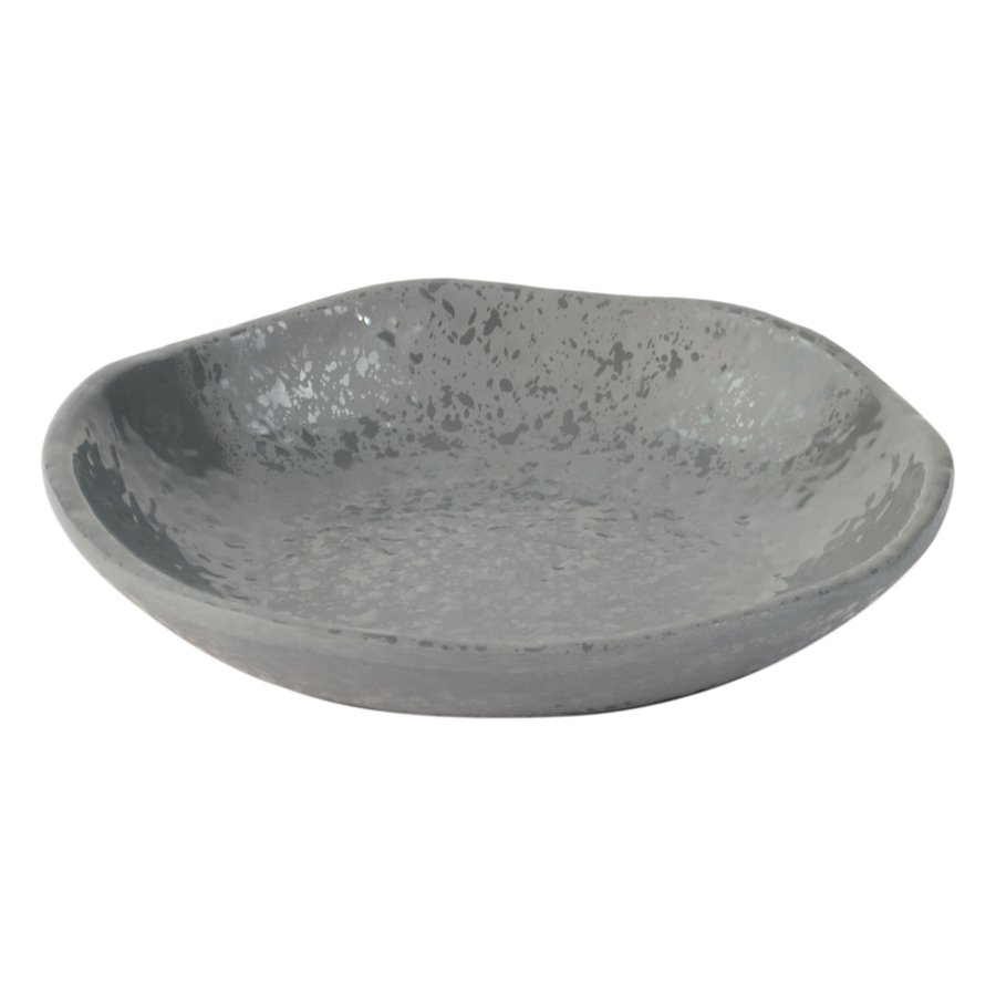 Dalebrook Mineral Melamine Grey Round Crackle Plate 205x43mm