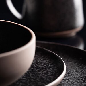 Utopia Obsidian Ceramic Black Round Plate 20cm