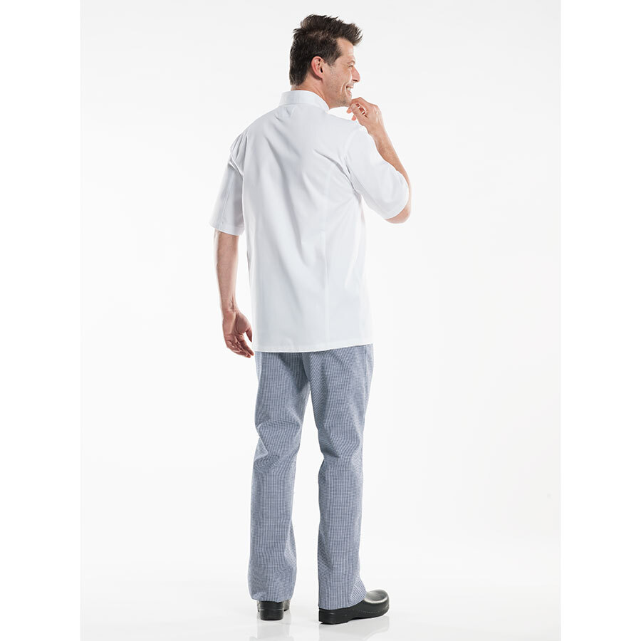 Chaud Devant Classic Unisex White Polycotton Short Sleeve Button Hole Chef Jacket