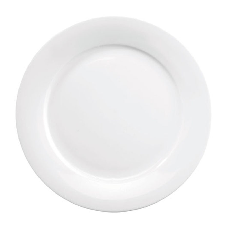 Churchill Art De Cuisine Porcelain White Round Menu Mid Rim Plate 25.4cm 10 Inch
