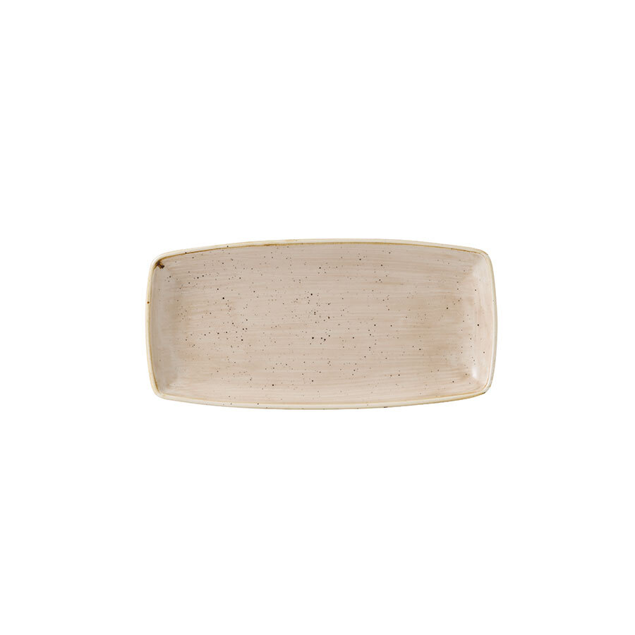 Churchill Stonecast Vitrified Porcelain Nutmeg Cream Oblong Plate 29.5x14cm
