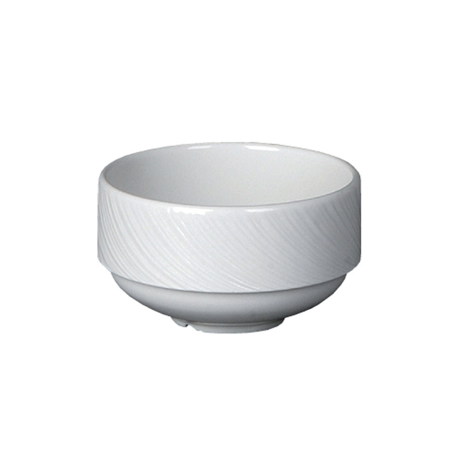 Steelite Spyro Vitrified Porcelain White Round Unhandled Stacking Soup Cup White 28.5cl