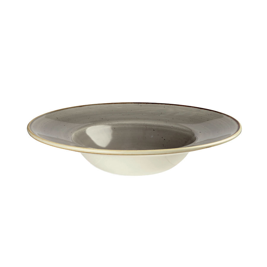 Churchill Stonecast Vitrified Porcelain Peppercorn Grey Round Wide Rim Bowl 24cm 28.4cl 10oz