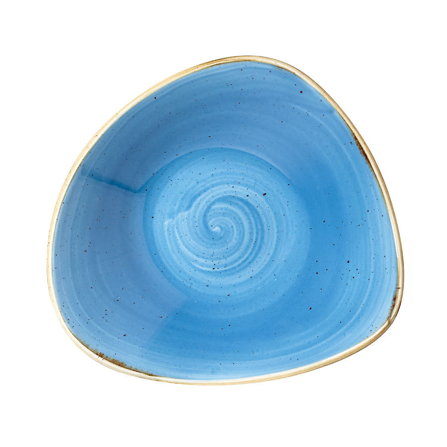 Churchill Stonecast Vitrified Porcelain Cornflower Blue Triangular Bowl 23.5cm 60cl 21.1oz