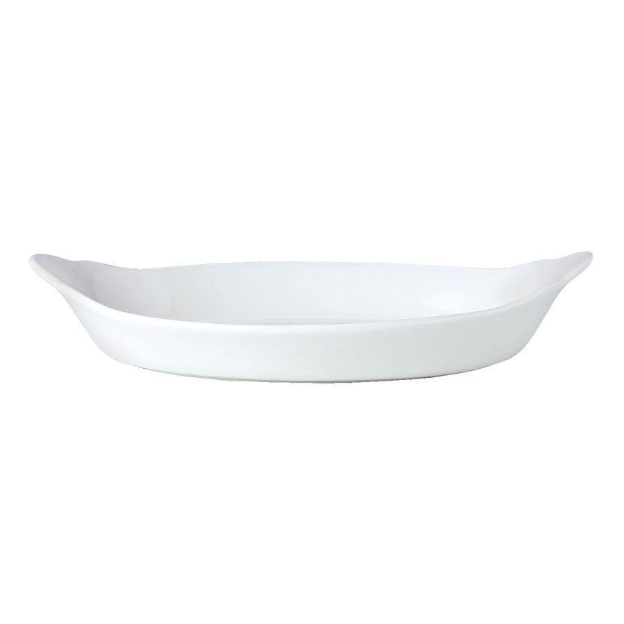 Steelite Simplicity Cookware Vitrified Porcelain White Oval Eared Dish 11x20cm