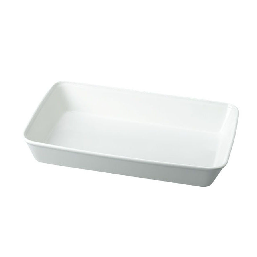 Churchill Counter Serve Vitrified Porcelain White Rectangular Baking Tray 38x25x6.2cm 350cl
