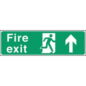 Mileta Safety Sign - Fire Exit Up Arrow 45x15cm