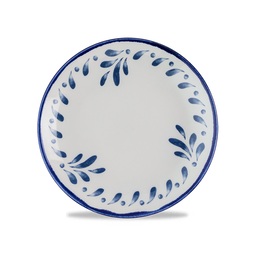 Dudson Harvest Mediterranean Vitrified Porcelain Blue Round Coupe Plate 16.5cm
