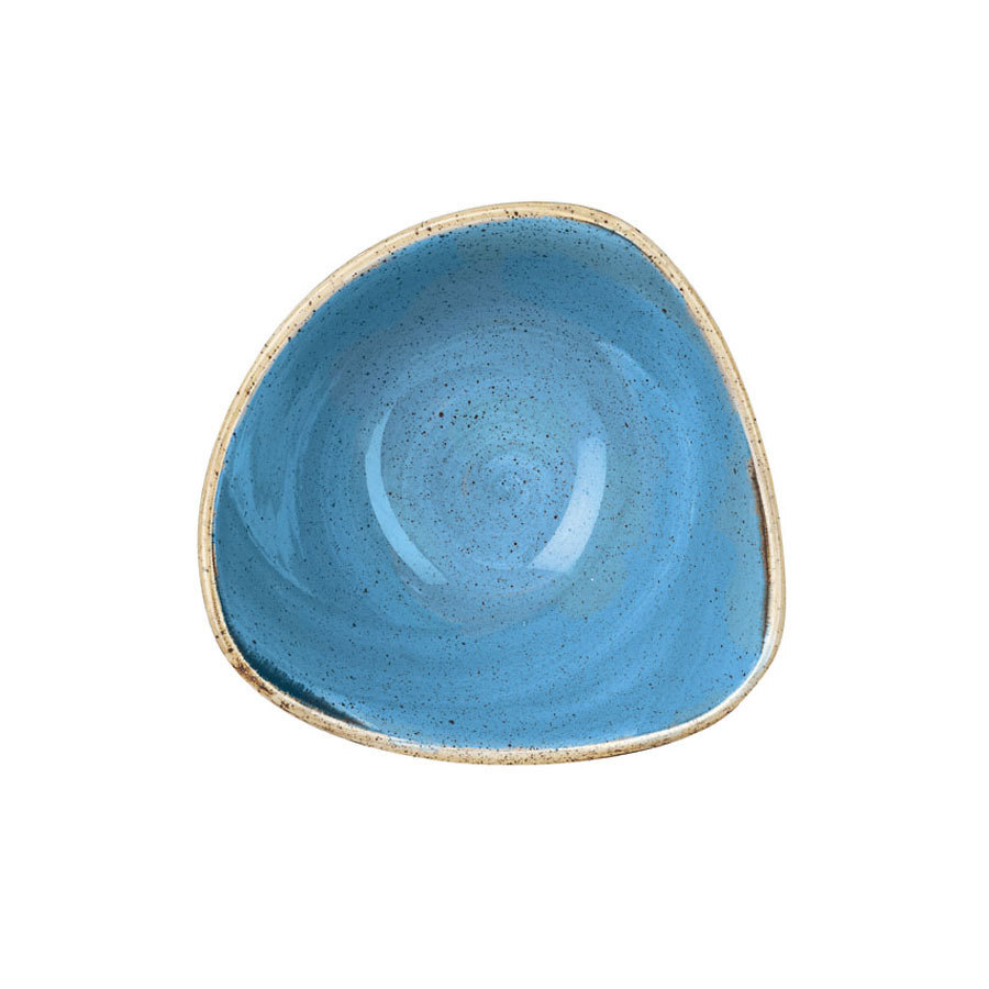 Churchill Stonecast Vitrified Porcelain Cornflower Blue Triangular Bowl 18.5cm 37cl 13oz