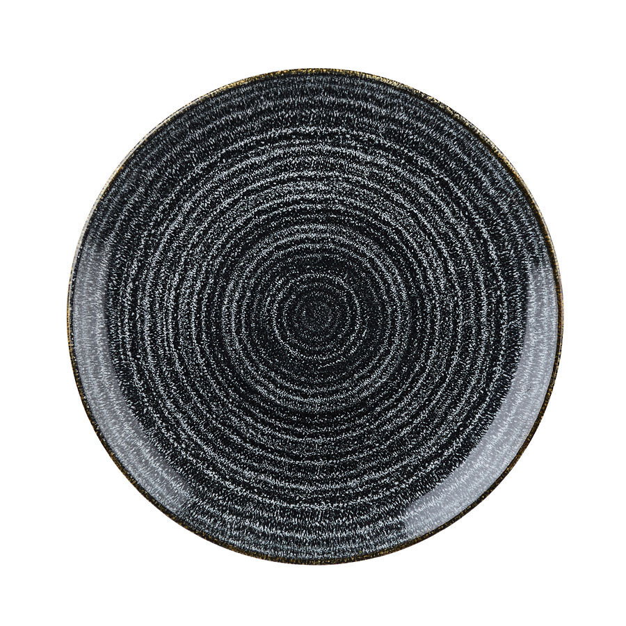 Churchill Studio Prints Homespun Vitrified Porcelain Black Round Coupe Plate 26cm
