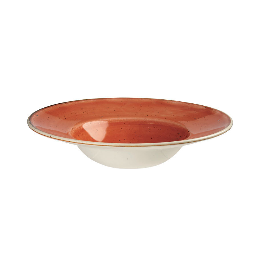 Churchill Stonecast Vitrified Porcelain Spiced Orange Round Wide Rim Bowl 24cm 28.4cl 10oz
