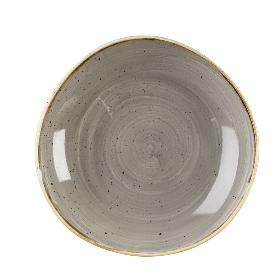 Churchill Stonecast Vitrified Porcelain Peppercorn Grey Organic Round Bowl 25.3cm 110cl