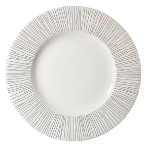 Churchill Bamboo Vitrified Porcelain White Round Wide Rim Plate 27.2cm