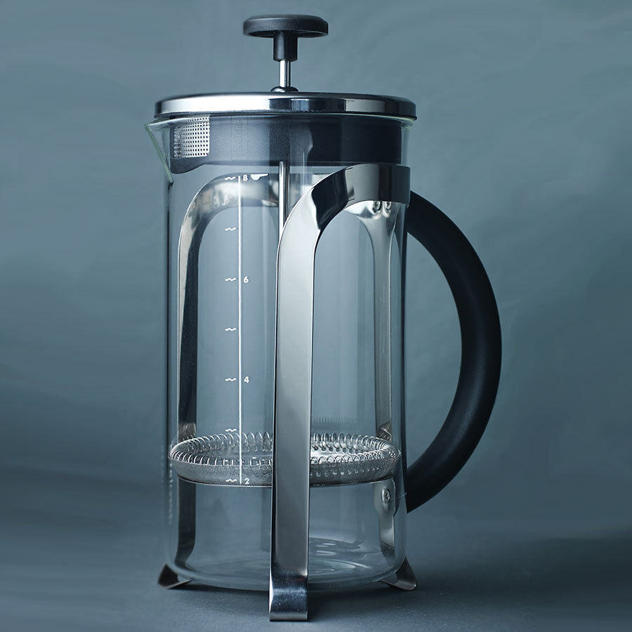 Aerolatte Stainless Steel French Press Cafetiere 8 Cup With Glass Beaker 1 Litre