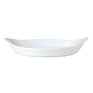 Steelite Simplicity Cookware Vitrified Porcelain White Oval Eared Dish 19x34cm