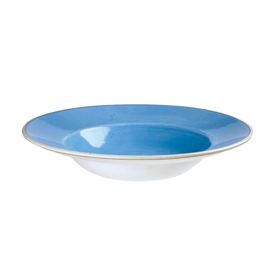 Churchill Stonecast Vitrified Porcelain Cornflower Blue Round Wide Rim Bowl 28cm 46.8cl