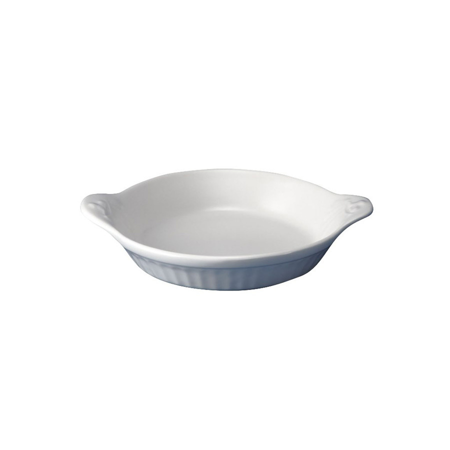 Churchill Cookware Vitrified Porcelain White Round Eared Dish 18x15cm 30cl 10.6oz