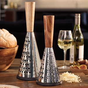 Creative Tops Stainless Steel Gourmet Cheese Large Cheese Grater With Wooden Handle 13x33cm