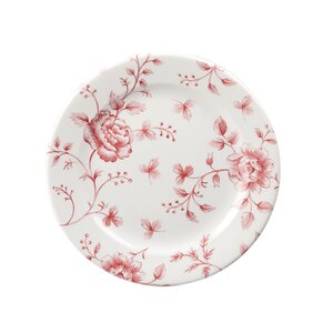 Churchill Vintage Prints Vitrified Porcelain Cranberry Round Rose Chintz Plate 30.5cm