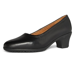 Anvil Georgia Black Leather Ladies Anti Slip Shoe With Heel