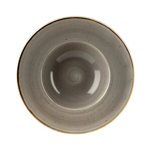 Churchill Stonecast Vitrified Porcelain Peppercorn Grey Round Wide Rim Bowl 24cm 28.4cl 10oz