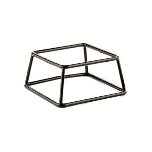 Elite Global Solutions Black Square Melamine Rubber Coated Steel Stand 7x6x3 Inch