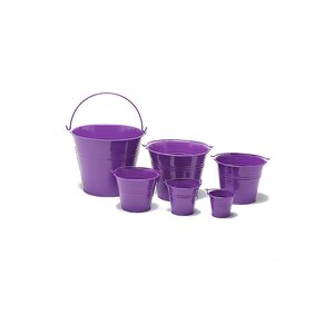 Craftmill Purple Round Metal Bucket 15x12.5cm