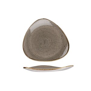 Churchill Stonecast Vitrified Porcelain Peppercorn Grey Triangular Plate 22.9cm