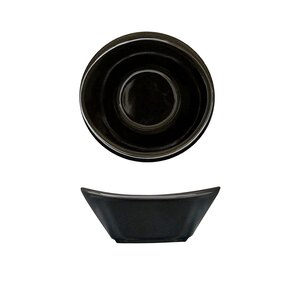 Crème Miniatures Vitrified Porcelain Black Curved Bowl 8.5x3.5cm