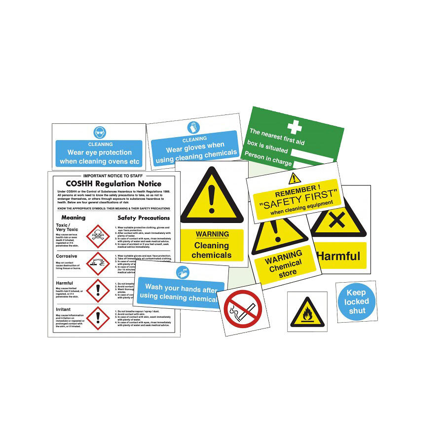 Mileta Catering Safety Signs Self Adhesive Vinyl - Chemicals Pack