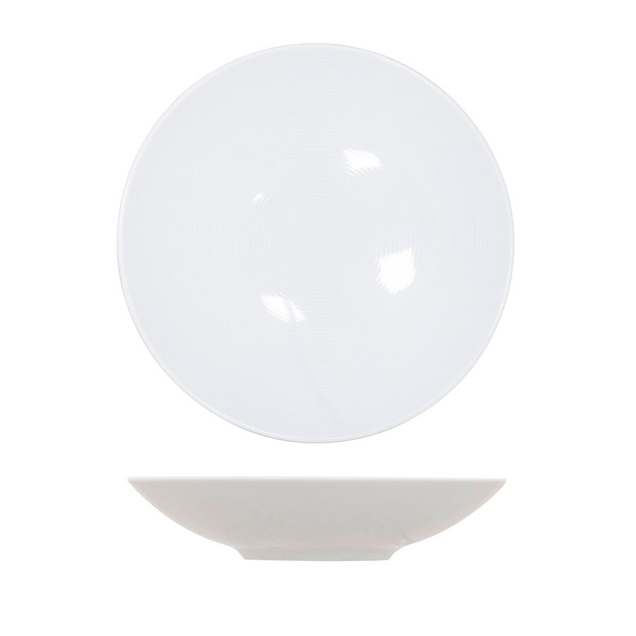 Astera Circuit Vitrified Porcelain White Round Coupe Bowl 20 cm