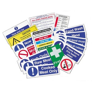 Mileta Catering Safety Signs Self Adhesive Vinyl - Hygiene Pack