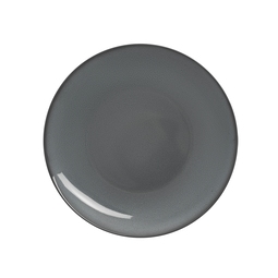 Astera Javiel Vitrified Porcelain Ash Grey Round Coupe Plate 22cm
