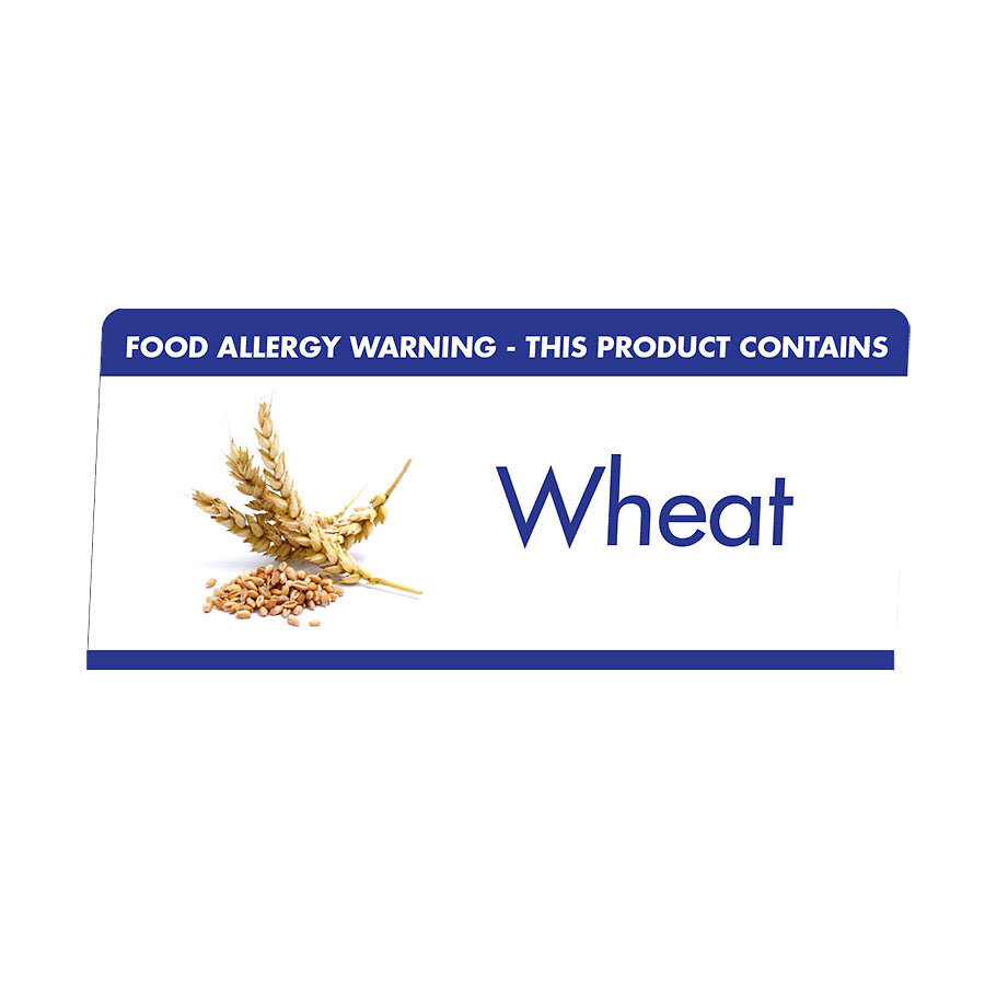 Mileta Buffet White Aluminimum Wipe Clean 10 x 4.5cm Allergen Tent Notice -  Wheat