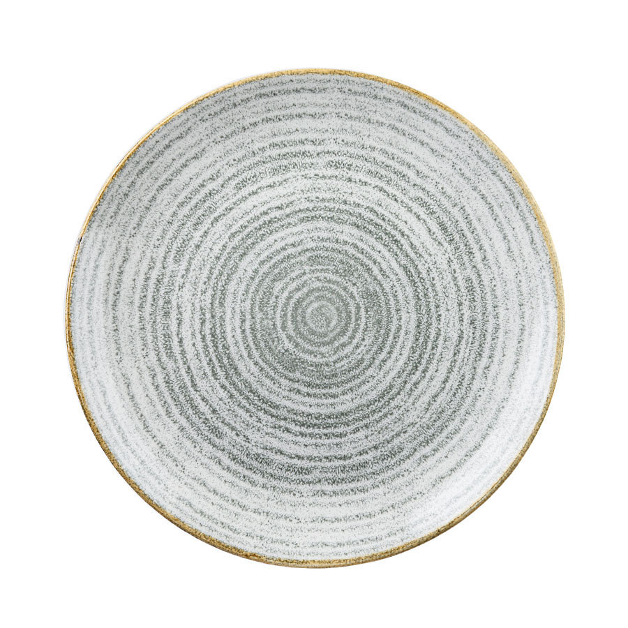 Churchill Studio Prints Homespun Vitrified Porcelain Stone Grey Round Coupe Plate 26cm