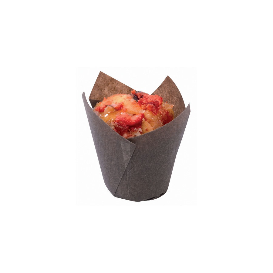 Matfer Bourgeat Tulipcup Pastry Cupcakes Cases Brown Paper 8x5cm