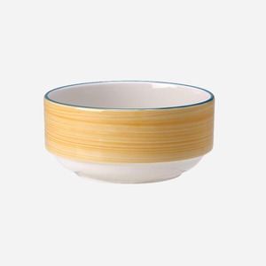 Steelite Rio Vitrified Porcelain Round Yellow Unhandled Soup Cup 28.5cl