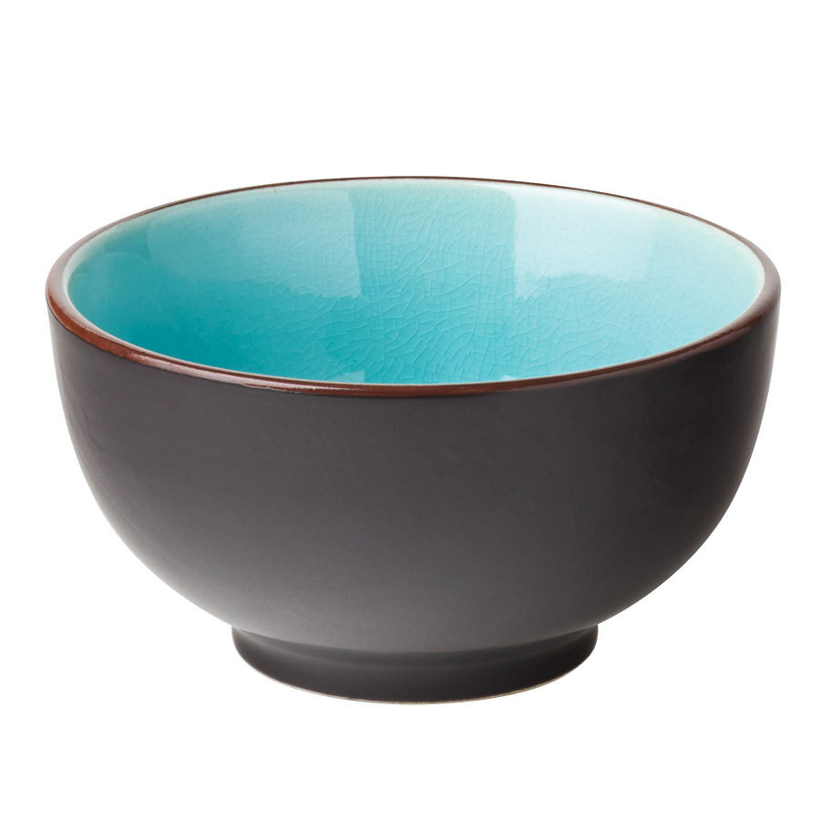 Utopia Soho Stoneware Aqua Blue Round Rice Bowl 12cm 4.75 Inch 33cl 11.5oz