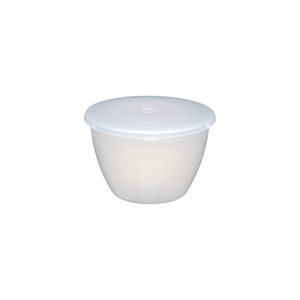 KitchenCraft White Polypropylene Round Pudding Basin With Lid 12cm 500ml