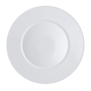 Astera Style Vitrified Porcelain White Round Rimmed Bowl 25cm