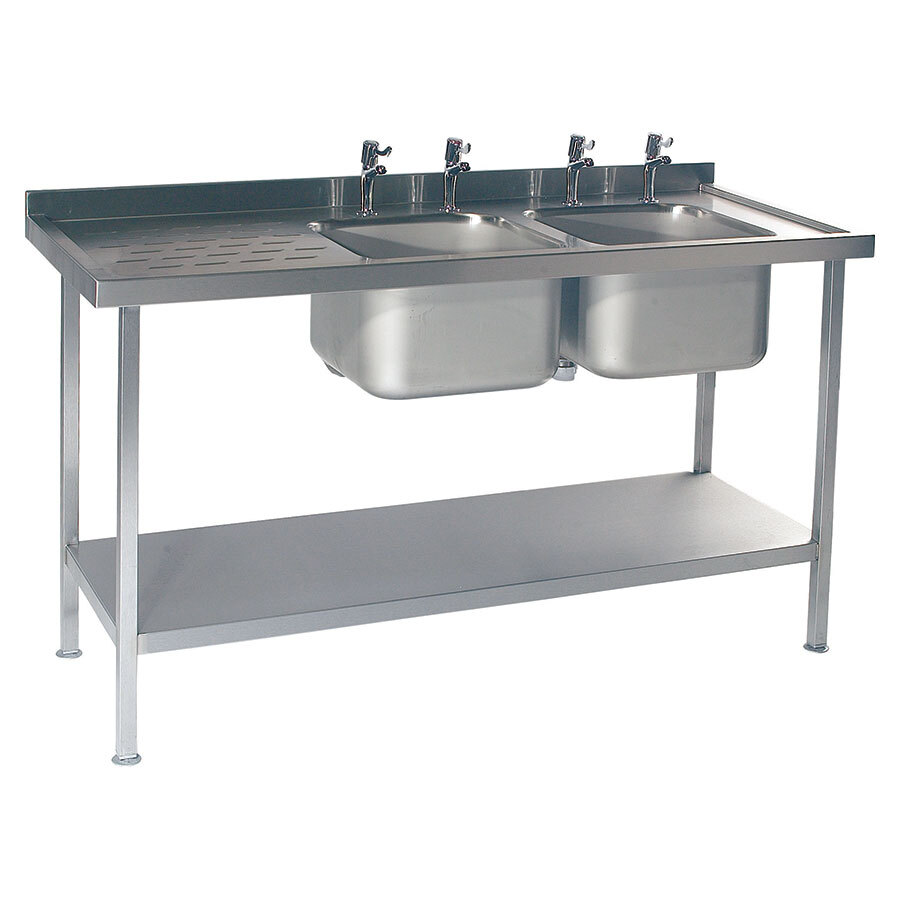 Stainless Steel Sink - Double Bowl - Left-Hand Drainer - 1500mm wide