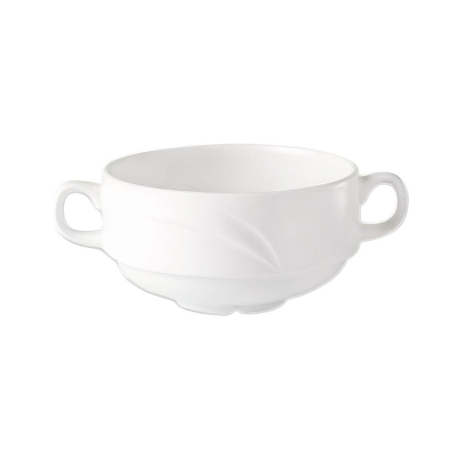 Steelite Alvo Vitrified Porcelain Round White Handled Soup Cup 28.5cl