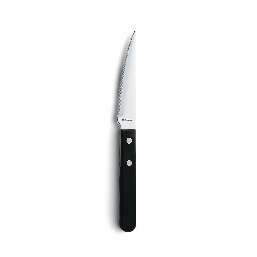 Amefa 18/0 Stainless Steel Black 2 Rivet wood Handled Steak knife