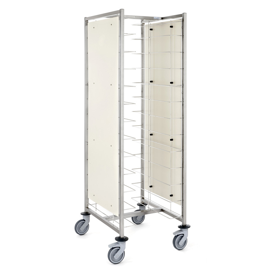 Self-Service Tray Trolley with Side Panels - 12 Tier - 620mm wide