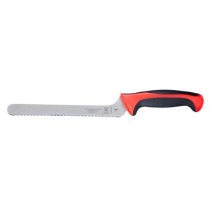 Mercer Millennia Colors® Bread Knife Offset Serrated 8in With Santoprene® Handle Red