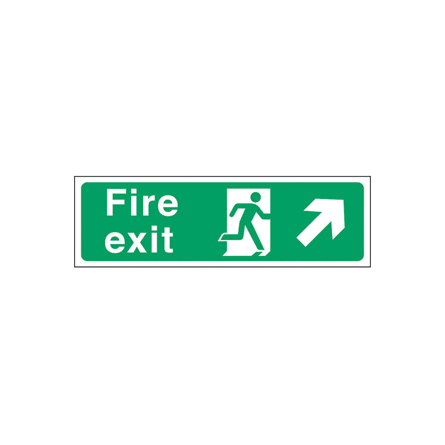 Mileta Safety Sign -  Fire Exit Right Up Arrow Sign 150x450mm