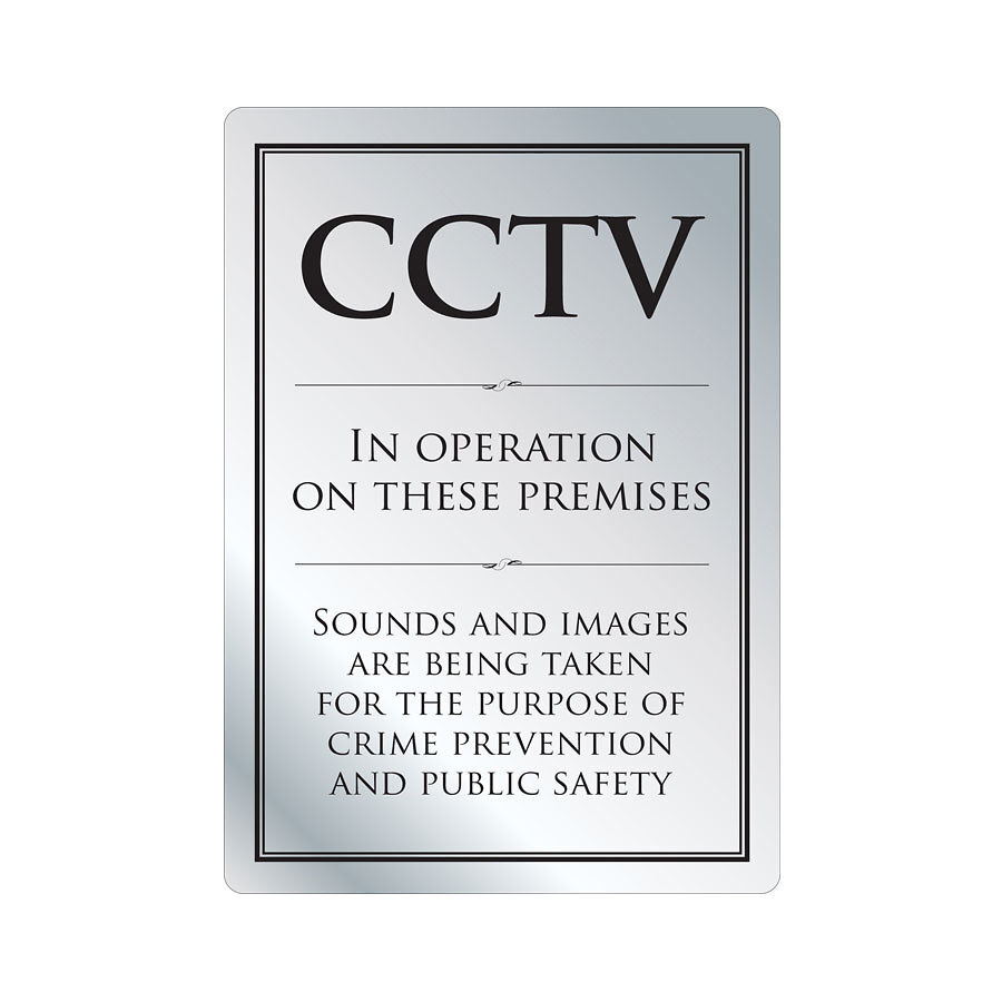Mileta Silver Aluminium 21 x 29.7cm Rectangle Sign - CCTV In Operation Sounds & Images